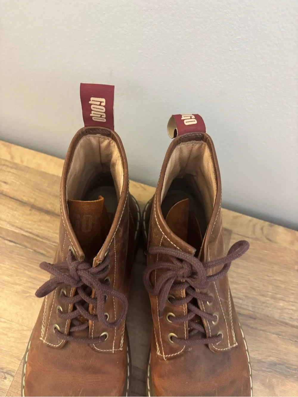 Joji & Co Craft & Explore Leather Lace Up Combat Chelsea Boots Brown Unisex